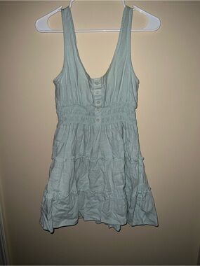Urban Outfitters Pale Mint Smocked Mini Dress